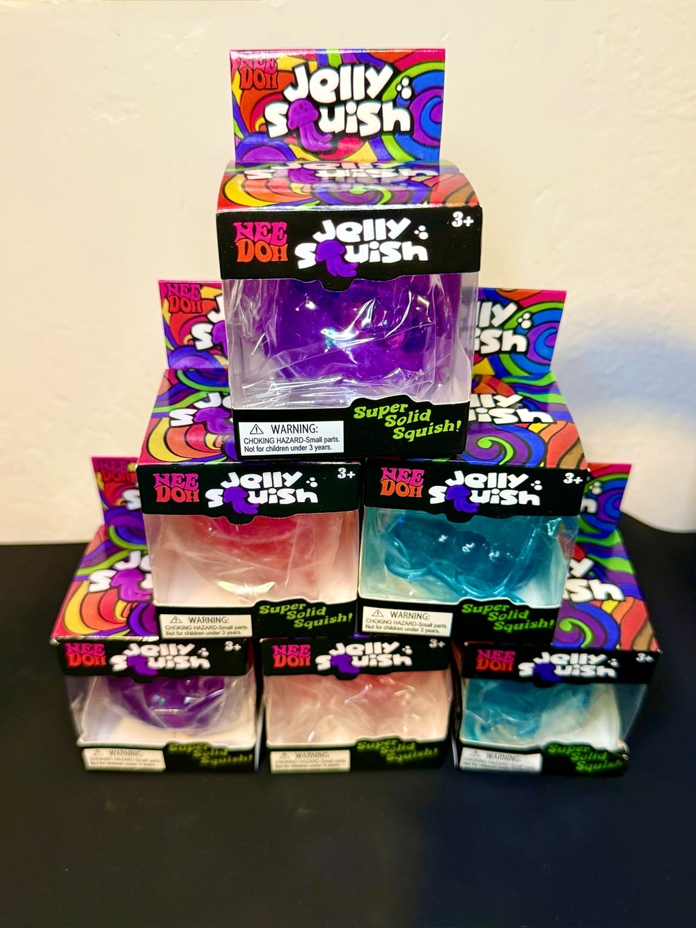 NeeDoh 3 PC Glitter Jelly Squish MINIS🪼! NEW! Pink, Blue, & Purple!